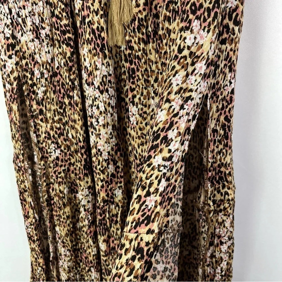 American Rag Brown Leopard Smocked Waist Maxi Skirt S - Picture 4 of 4